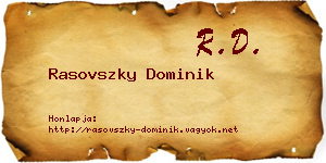 Rasovszky Dominik névjegykártya